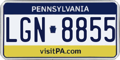 PA license plate LGN8855