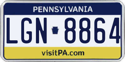 PA license plate LGN8864