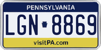 PA license plate LGN8869