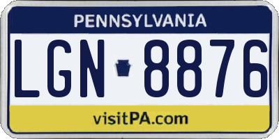 PA license plate LGN8876
