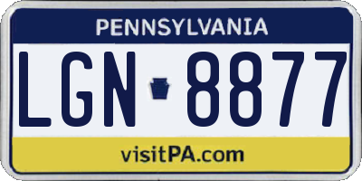 PA license plate LGN8877