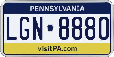 PA license plate LGN8880
