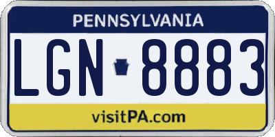PA license plate LGN8883