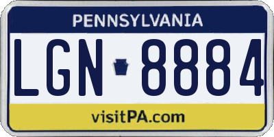 PA license plate LGN8884