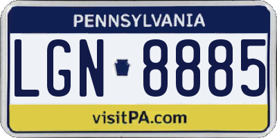 PA license plate LGN8885
