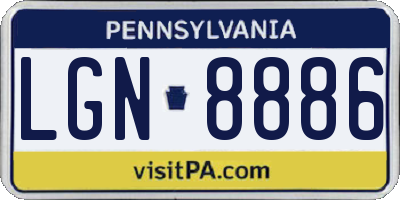 PA license plate LGN8886