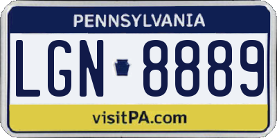 PA license plate LGN8889