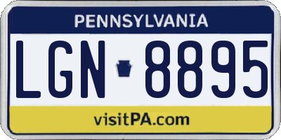 PA license plate LGN8895