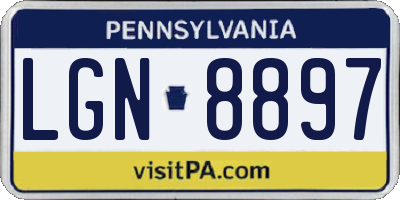 PA license plate LGN8897