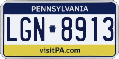 PA license plate LGN8913