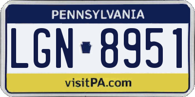 PA license plate LGN8951