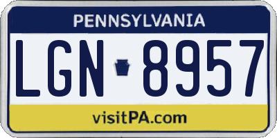 PA license plate LGN8957