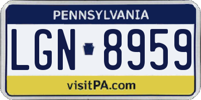 PA license plate LGN8959