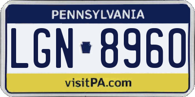 PA license plate LGN8960