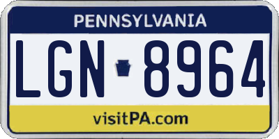 PA license plate LGN8964