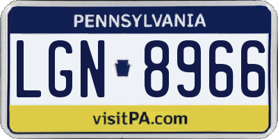 PA license plate LGN8966