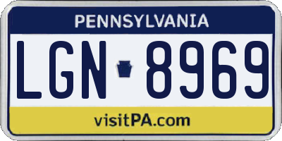 PA license plate LGN8969