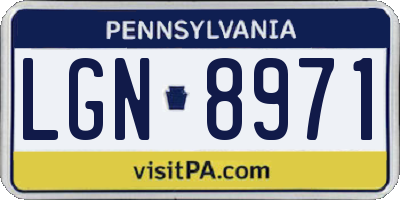 PA license plate LGN8971
