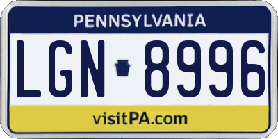 PA license plate LGN8996