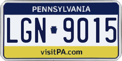 PA license plate LGN9015