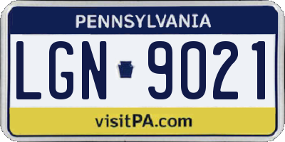 PA license plate LGN9021
