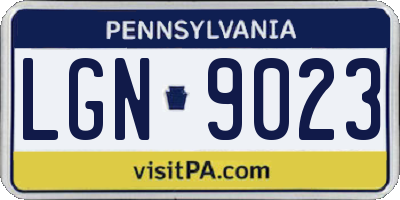PA license plate LGN9023