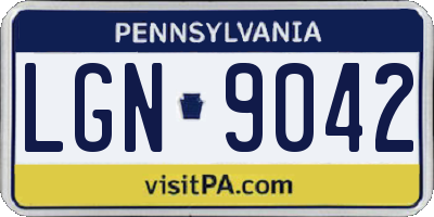 PA license plate LGN9042