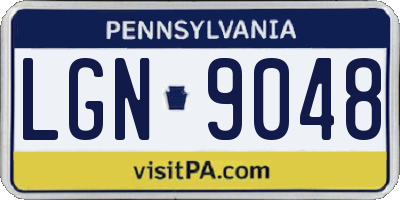 PA license plate LGN9048
