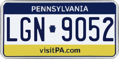 PA license plate LGN9052