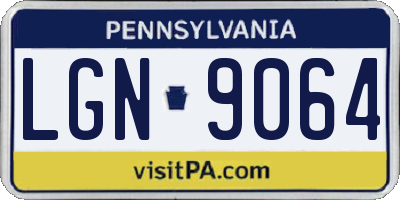 PA license plate LGN9064