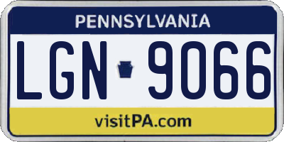 PA license plate LGN9066
