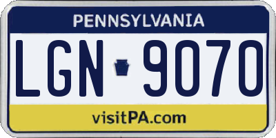 PA license plate LGN9070