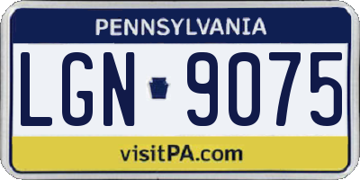 PA license plate LGN9075