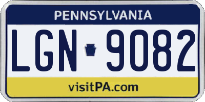 PA license plate LGN9082