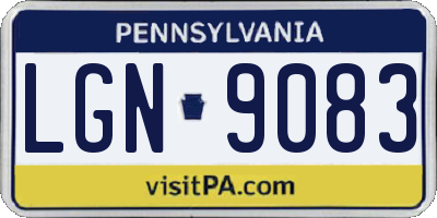 PA license plate LGN9083