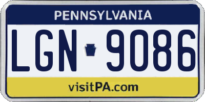 PA license plate LGN9086