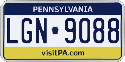 PA license plate LGN9088