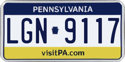 PA license plate LGN9117