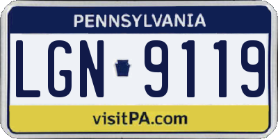 PA license plate LGN9119