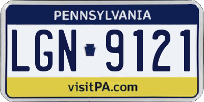 PA license plate LGN9121