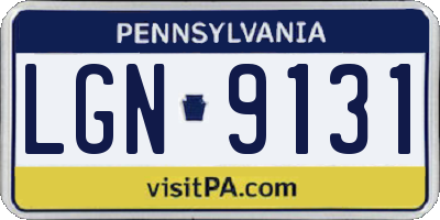 PA license plate LGN9131