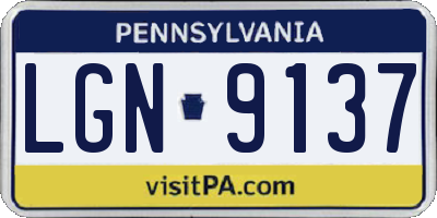PA license plate LGN9137