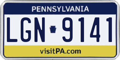 PA license plate LGN9141