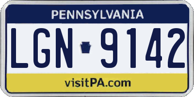 PA license plate LGN9142