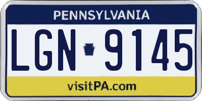 PA license plate LGN9145