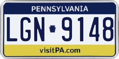 PA license plate LGN9148