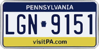 PA license plate LGN9151