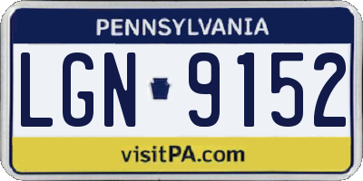 PA license plate LGN9152