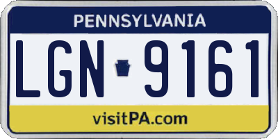 PA license plate LGN9161