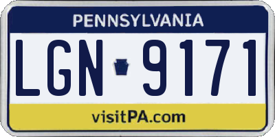 PA license plate LGN9171